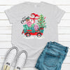 Super Cute Wagon Filled With Snowman, Presents and Christmas Tree, Premium Cotton Unisex Tee, Size 2x, 3x, 4x Plus Size Available