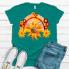 Cute Hippie Rainbow, Daisy And Sunflowers, Hippie Design, Premium Unisex Tee, Plus Size 2x, 3x, 4x Available