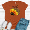 Fall Shirt, Leopard Pumpkin With Sunflower, Cute Fall Shirt, Premium Cotton Unisex Tee, Plus Size 2x, 3x, 4x Available