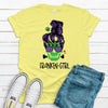 Franken-Girl, Frankenstein Girl With Messy Hair, Bella Canvas Tee, Pick From Several Colors, Super Soft Shirt