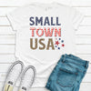 Small Town USA, Leopard Print, Independence Day, 4th Of July, Premium Cotton Unisex Tee, Size 2x, 3x, 4x Plus Size Available