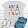 Small Town USA, Leopard Print, Independence Day, 4th Of July, Premium Cotton Unisex Tee, Size 2x, 3x, 4x Plus Size Available