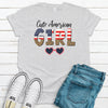 Cute American Girl, Leopard Print, Independence Day, 4th Of July, Premium Cotton Unisex Tee, Size 2x, 3x, 4x Plus Size Available