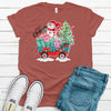 Super Cute Wagon Filled With Snowman, Presents and Christmas Tree, Premium Cotton Unisex Tee, Size 2x, 3x, 4x Plus Size Available