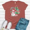 Merry Christmas, Snowman And Christmas Tree, Premium Unisex Tee, Size 2x, 3x, 4x Plus Size Available