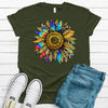 Tie Dye Leopard Sunflower Shirt, Sunflower Lover, Premium Cotton Unisex Tee, Plus Size 2x, 3x, 4x Plus Sizes Available