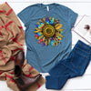 Tie Dye Leopard Sunflower Shirt, Sunflower Lover, Premium Cotton Unisex Tee, Plus Size 2x, 3x, 4x Plus Sizes Available