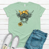 Pretty Cow With Sunflower, Highland Cow, Premium Soft Unisex Tee, Plus Size 2x, 3x, 4x Plus Sizes Available