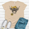 Pretty Cow With Sunflower, Highland Cow, Premium Soft Unisex Tee, Plus Size 2x, 3x, 4x Plus Sizes Available