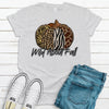 Fall Shirt, Wild About Fall, Animal Print Pumpkin, Premium Soft Unisex Tee, Plus Size 2x, 3x, 4x Plus Sizes Available