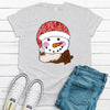 Western Style Snowman, Snowman With Cow Print Scarf, Premium Unisex Soft Tee, Plus Size 2x Christmas, 3x Christmas, 4x Christmas Available