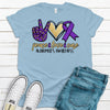 Peace Love Cure, Alzheimer's Awareness, Purple Ribbon, Find The Cure, Premium Soft Tee, 2x, 3x, 4x, Plus Sizes Available