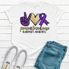 Peace Love Cure, Alzheimer's Awareness, Purple Ribbon, Find The Cure, Premium Soft Tee, 2x, 3x, 4x, Plus Sizes Available