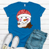 Western Style Snowman, Snowman With Cow Print Scarf, Premium Unisex Soft Tee, Plus Size 2x Christmas, 3x Christmas, 4x Christmas Available