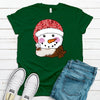 Western Style Snowman, Snowman With Cow Print Scarf, Premium Unisex Soft Tee, Plus Size 2x Christmas, 3x Christmas, 4x Christmas Available