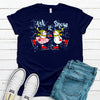 Let It Snow, Cute Skating Snowmen, Winter Scene, Ice Skating Snowmen, Christmas, Premium Unisex Tee, 2x, 3x, 4x, Plus Size Available