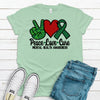 Peace Love Cure, Mental Health Awareness, Green Ribbon, Mental Illness, Premium Soft Unisex Tee, 2x, 3x, 4xMEntal Health