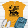 Witches With Hitches, Halloween Design, Premium Soft Unisex Tee, Plus Sizes 3x, 4x Available, Halloween Design, Fall Design