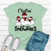 Cute Snowman Shirt, Chillin' With My Snowmies, Red Scarf And Hat, Premium Cotton Unisex, Plus Size Christmas Shirt 2x, 3x, 4x,  Snowman