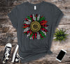 Beautiful Christmas Sunflower, Red And Green Plaid Sunflower, Premium Tee, Super Soft Unisex Tee Shirt, Plus Size Available 2x, 3x, 4x