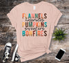 Flannels Hayrides Pumpkins Sweaters Bonfires, Premium Cotton Unisex, Size 2x Holiday, 3x Holiday, 4x Holiday Plus Size Available