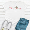 Christmas Tee, Religious Christmas With Leopard Cross, Premium Soft Unisex Shirt, Plus Sizes Available 2x Holiday, 3x Holiday, 4x Holiday