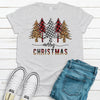 Merry Christmas, Leopard And Plaid Christmas Trees, Premium Soft Unisex Shirt, Plus Size Available 2x Holiday, 3x Holiday, 4x Holiday