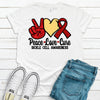 Peace Love Cure, Sickle Cell Anemia Awareness, Sickle Cell Support, Burgundy Ribbon, Premium Soft Unisex, 2x, 3x, 4x Awareness Ribbon