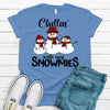 Cute Snowman Shirt, Chillin' With My Snowmies, Red Scarf And Hat, Premium Cotton Unisex, Plus Size Christmas Shirt 2x, 3x, 4x,  Snowman