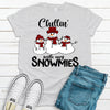 Cute Snowman Shirt, Chillin' With My Snowmies, Red Scarf And Hat, Premium Cotton Unisex, Plus Size Christmas Shirt 2x, 3x, 4x,  Snowman