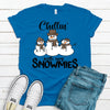 Cute Snowman Shirt, Chillin' With My Snowmies, Leopard Scarf And Hat, Premium Cotton Unisex, Plus Size Christmas Shirt 2x, 3x, 4x,  Snowman