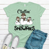 Cute Snowman Shirt, Chillin' With My Snowmies, Leopard Scarf And Hat, Premium Cotton Unisex, Plus Size Christmas Shirt 2x, 3x, 4x,  Snowman