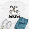 Cute Snowman Shirt, Chillin' With My Snowmies, Leopard Scarf And Hat, Premium Cotton Unisex, Plus Size Christmas Shirt 2x, 3x, 4x,  Snowman