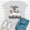 Cute Snowman Shirt, Chillin' With My Snowmies, Leopard Scarf And Hat, Premium Cotton Unisex, Plus Size Christmas Shirt 2x, 3x, 4x,  Snowman