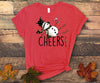 Cute Snowman Drinking, Snowman Cheers, Wine Drinker, Premium Soft Unisex Tee, 2x Winter, 3x Winter, 4x Winter, Plus Sizes Available