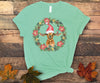 Christmas Goat Wreath, Santa Goat, Cute Goat Christmas, Premium Unisex Tee, 2x Goat, 3x Goat, 4x Goat, Plus Size Available