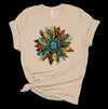 Western Turquoise Sunflower, Leopard And Turquoise Sunflower, Premium Soft Unisex Tee, Plus Size 2x, 3x, 4x, Plus Sizes Available