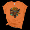 Western Sunflower With Cow Skull And Sunflowers, Premium Cotton Unisex Tee, Plus Size 2x, 3x, 4x, Plus Sizes Available