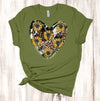 Western Heart, Cow Print, Sunflowers, Rustic Heart, Cow Print Heart, Premium Cotton Unisex, Plus Size 2x, 3x, 4x Available