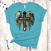 Pretty Western Faith Wings, Western Wings Cross, Sunflowers Cross, Premium Soft Unisex, Plus Size 2x, 3x, 4x Available