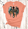 Pretty Western Faith Wings, Western Wings Cross, Sunflowers Cross, Premium Soft Unisex, Plus Size 2x, 3x, 4x Available