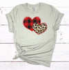 Buffalo Plaid And Leopard Hearts, Valentine Shirt, Premium Soft Tee, 2x, 3x, 4x, Valentine Day Tee, Plus Sizes Available