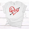 Love Heart With Arrow, Cute Valentines Day Shirt, Cupid Arrow, Premium Cotton Tee, Soft Tee Shirt, Plus Size Available 2x, 3x 4x