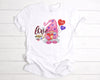 Love More Worry Less, Cute Pink Gnome, Valentine's Day, Premium Unisex, Plus Size 2x Valentine, 3x Valentine, 4x Valentine