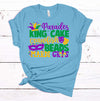 Mardi Gras Shirt, Parades, King Cake, Crawfish, Beads, Mardi Gras, Premium Soft Unisex Tee, Plus Size 2x, 3x, 4x Available