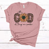 With God All Things Are Possible, Christian Shirt, Country Sunflower Shirt, Premium Cotton Unisex Tee, Plus Size 2x, 3x, 4x Available