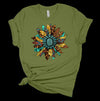 Western Turquoise Sunflower, Leopard And Turquoise Sunflower, Premium Soft Unisex Tee, Plus Size 2x, 3x, 4x, Plus Sizes Available