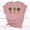 Christian Tee, Faith Hope Love, Beautiful Tie Dye Sunflowers, Western Style Religious, Premium Soft Unisex Tee, Plus Size 2x, 3x, 4x,