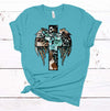 Christian Tee, Jesus Face In Cross, Christian Roots, Western Cross, Premium Soft Unisex Tee, Plus Size 2x, 3x, 4x,