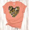 Western Heart, Cow Print, Sunflowers, Rustic Heart, Cow Print Heart, Premium Cotton Unisex, Plus Size 2x, 3x, 4x Available